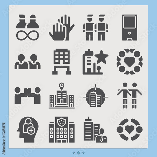 Simple set of good fellowship related filled icons.
