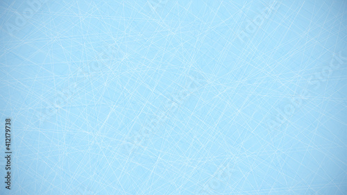 blue background with lines of scratches from hockey skates on ice. Hockey field covering. Background for sports competitions. Vector