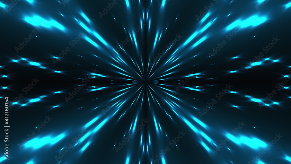3d rendering kaleida of lights. Radiation from the center of golden stars on a black background. Computer generated abstract background 3d rendering kaleida of lights. Radiation from the center of golden stars on a black background. Computer generated abstract background