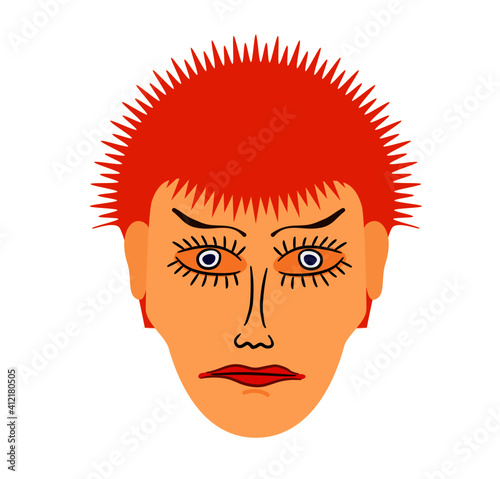 Sunny hairstyle girl portrait isolated on the white background