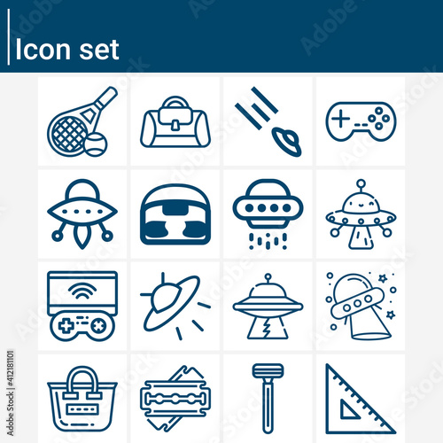 Simple set of measurable related lineal icons.