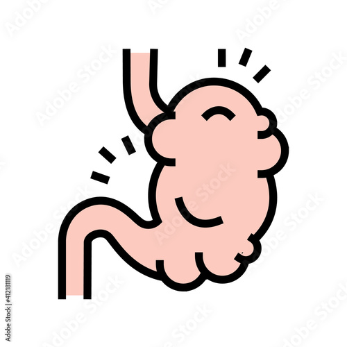 bloating digestion system color icon vector. bloating digestion system sign. isolated symbol illustration