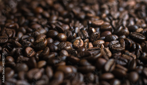 coffee beans background Close up