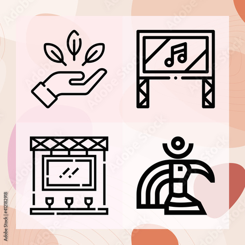 Simple set of miracle related lineal icons