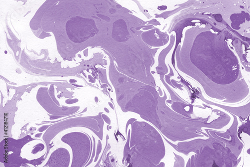 Pink and purple marble ink texture on watercolor paper background. Marble stone image. Bath bomb effect. Psychedelic biomorphic art.