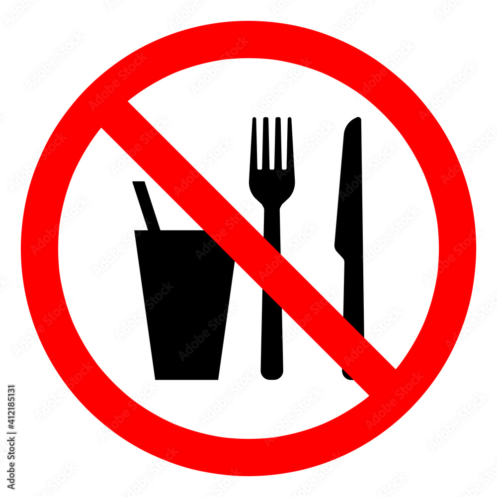 Do not eat or drink sign . Vector ESP10 Do not eat or drink sign . Vector ESP10