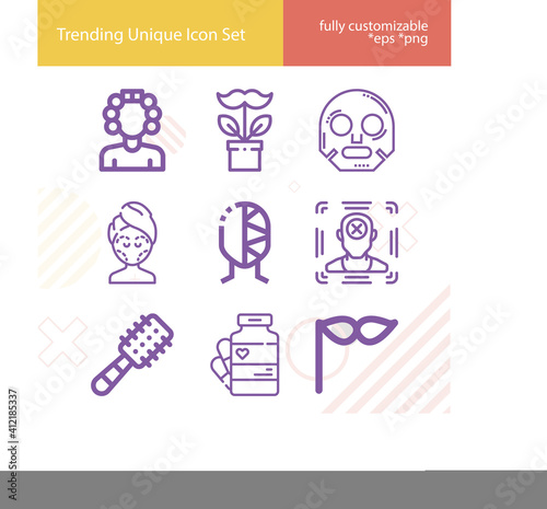 Simple set of paralysis related lineal icons.