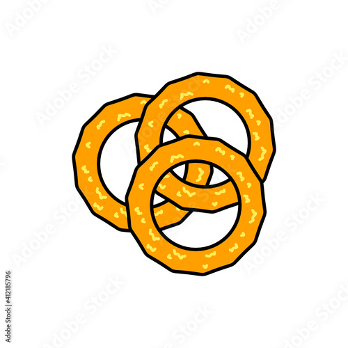 Onion Ring fast food coloured icon vector illustration