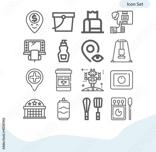 Simple set of seat related lineal icons.