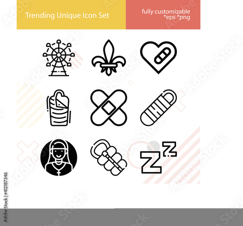 Simple set of body process related lineal icons.