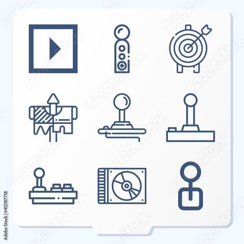 Simple set of 9 icons related to players