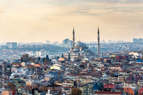 Fatih Mosque view from Suleymaniye Mosque in Istanbul