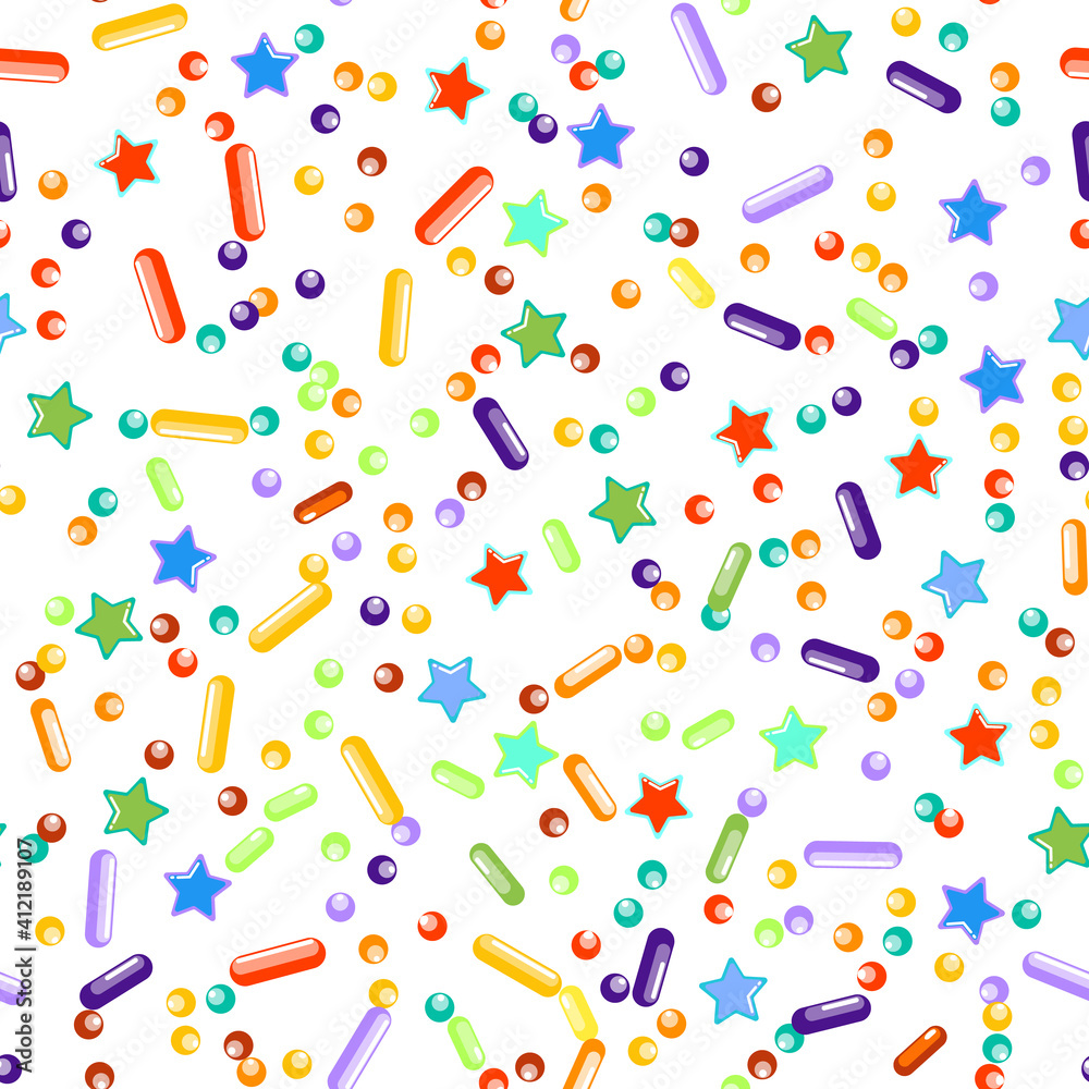 Sprinkles grainy. Seamless Pattern. Cupcake donuts Sprinkles grainy. Seamless Pattern. Cupcake donuts