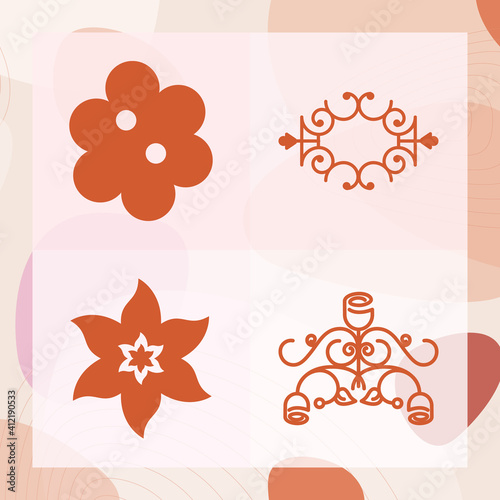 Simple set of composite related filled icons