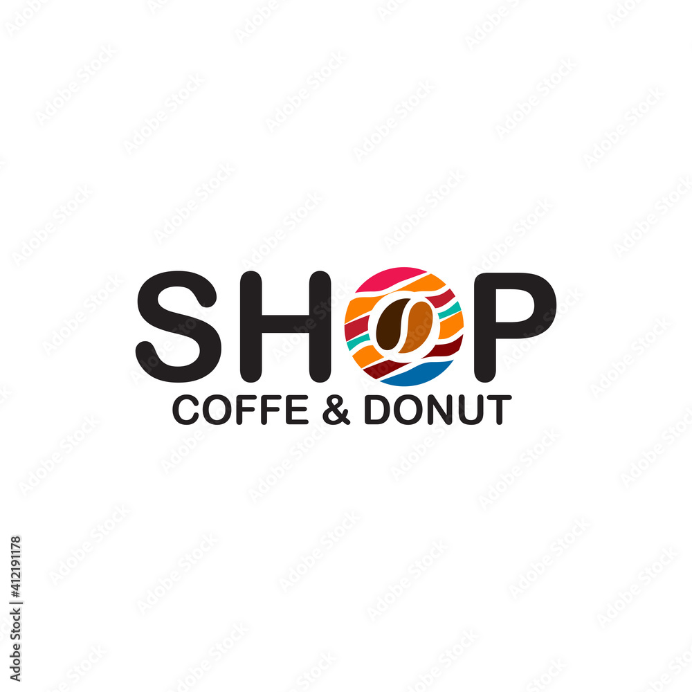 Donut and coffee shop logo design