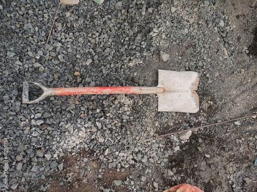 old shovel at construction site