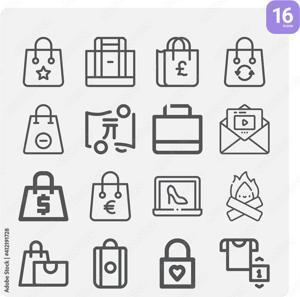Simple set of dollars related lineal icons. Simple set of dollars related lineal icons.