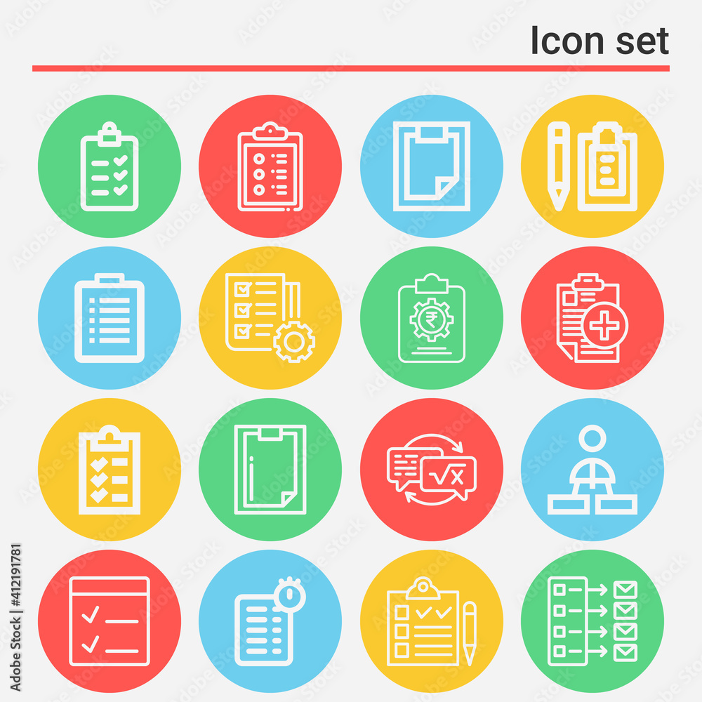 16 pack of tasks  lineal web icons set