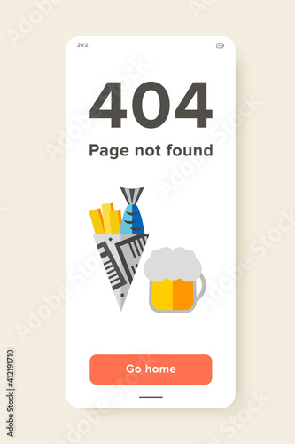 Fish and chips vector icon. Multicolored illustration of beer with fish and chips