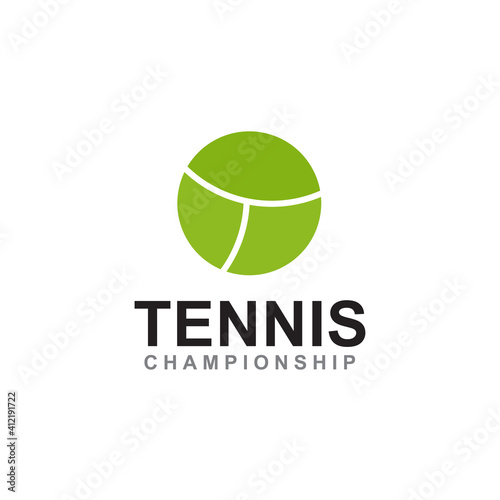 green tennis ball logo design template