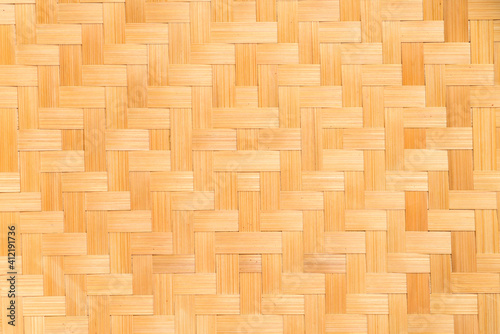 Brown woven bamboo pattern texture background  Thai style handicraft from natural product