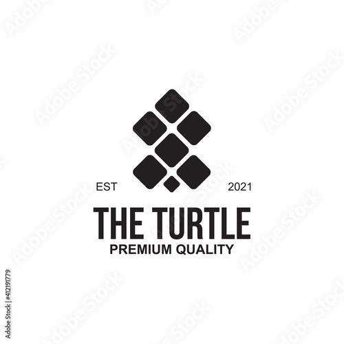 Turtle logo design formed by rhombus shape icon template