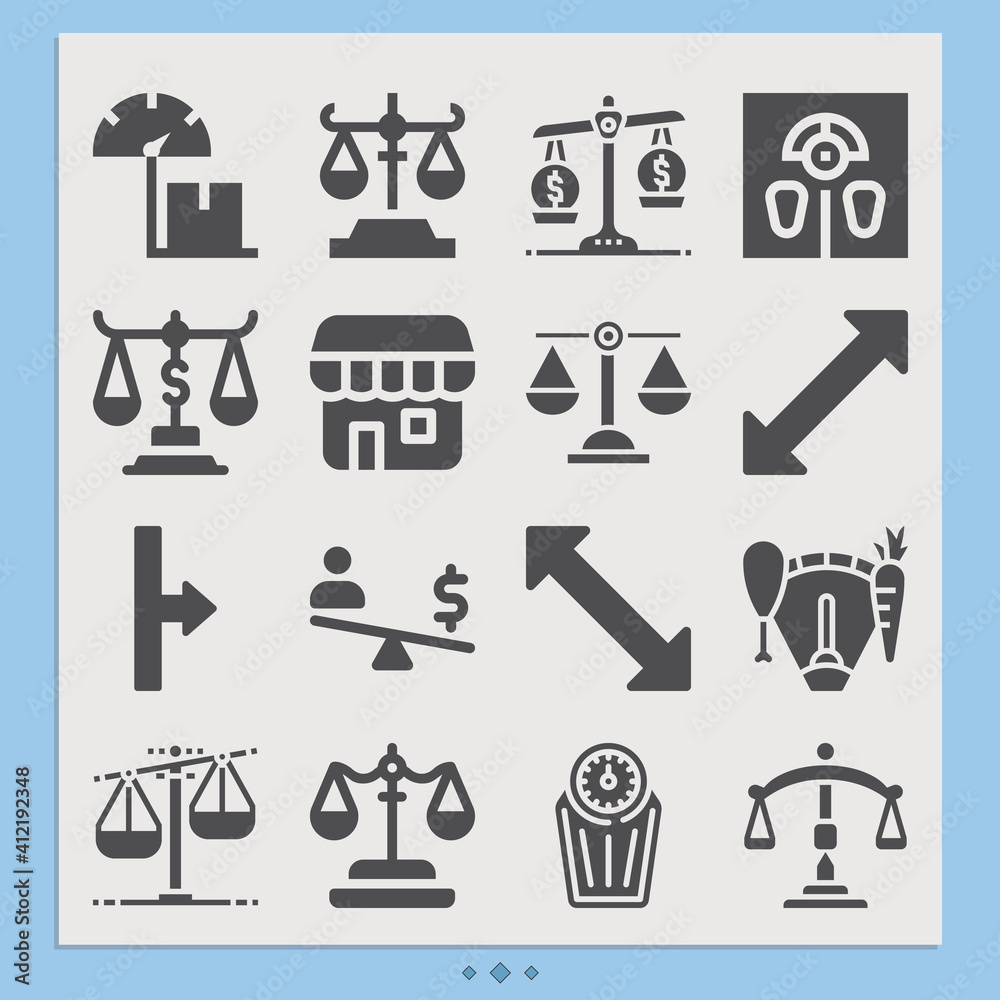 Obraz premium Simple set of models related filled icons.