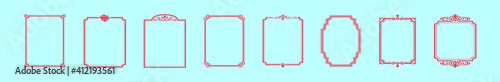 set of frame cadre cartoon icon design template with various models. vector illustration isolated on blue background