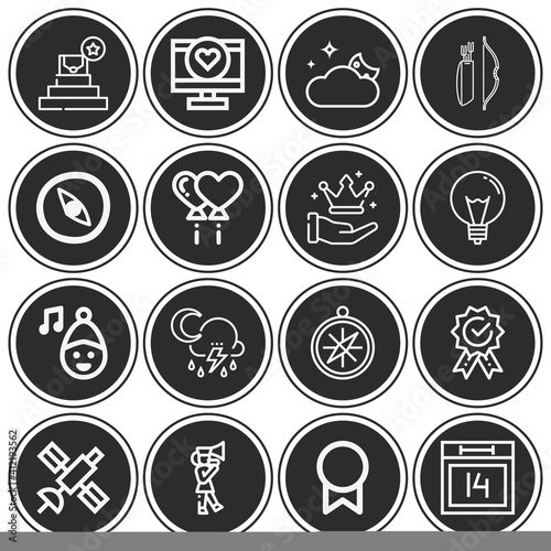 16 pack of star  lineal web icons set
