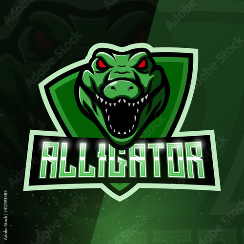 Alligator mascot esport logo design