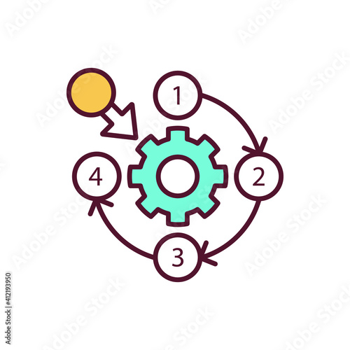 Invasive species RGB color icon. Biology presentation. Terrestrial animal representation. Zoology science. System workflow. Work organization with steps. Isolated vector illustration