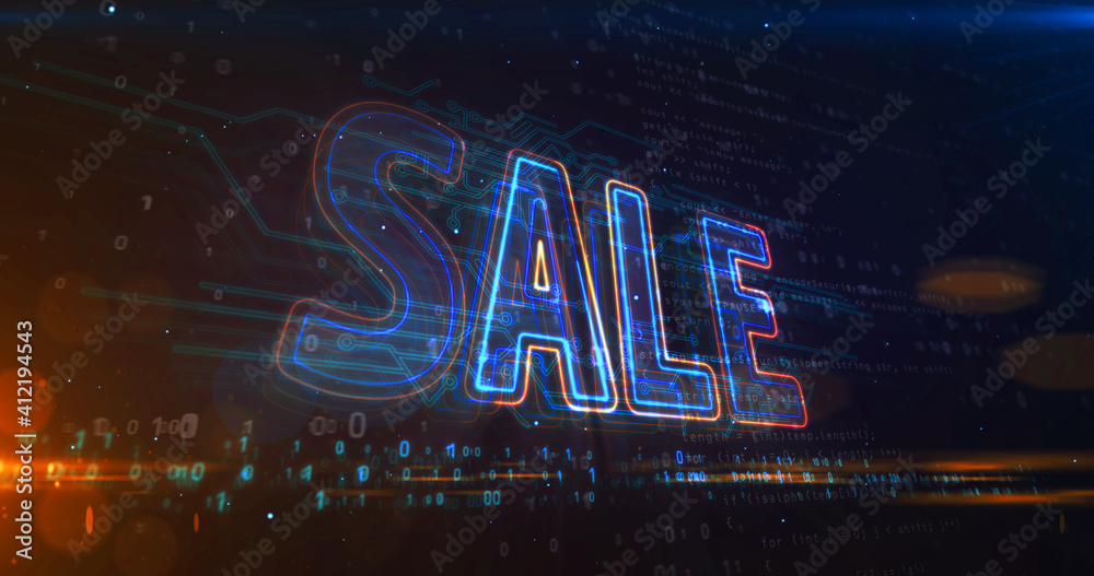 Fototapeta premium Sale advertising promotion abstract concept 3d illustration