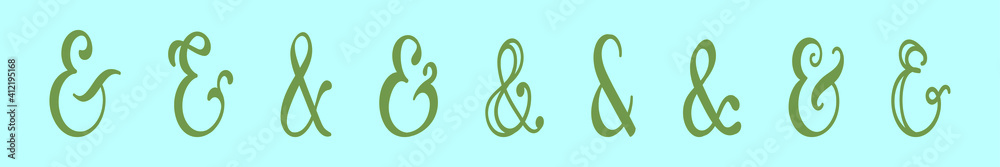 Obraz premium set of ampersand cartoon icon design template with various models. vector illustration isolated on blue background