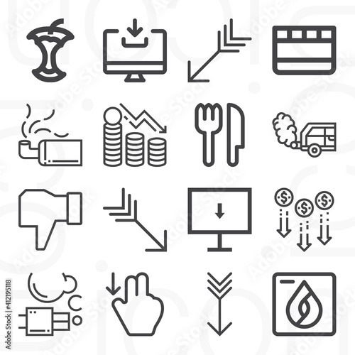 Wallpaper Mural 16 pack of consume  lineal web icons set Torontodigital.ca