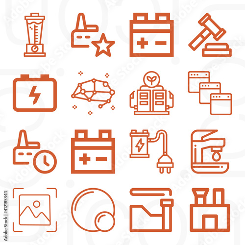 16 pack of discretion  lineal web icons set
