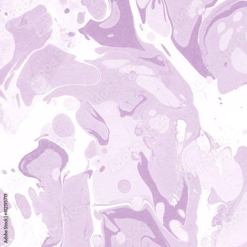 Pink marble ink texture on watercolor paper background. Marble stone image. Bath bomb effect. Psychedelic biomorphic art.