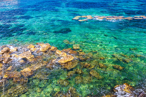 Beautiful blue teal sea in Sicily, Italy at summer © stop.i.will.shoot