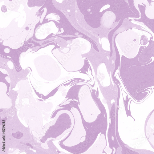 Pink marble ink texture on watercolor paper background. Marble stone image. Bath bomb effect. Psychedelic biomorphic art.