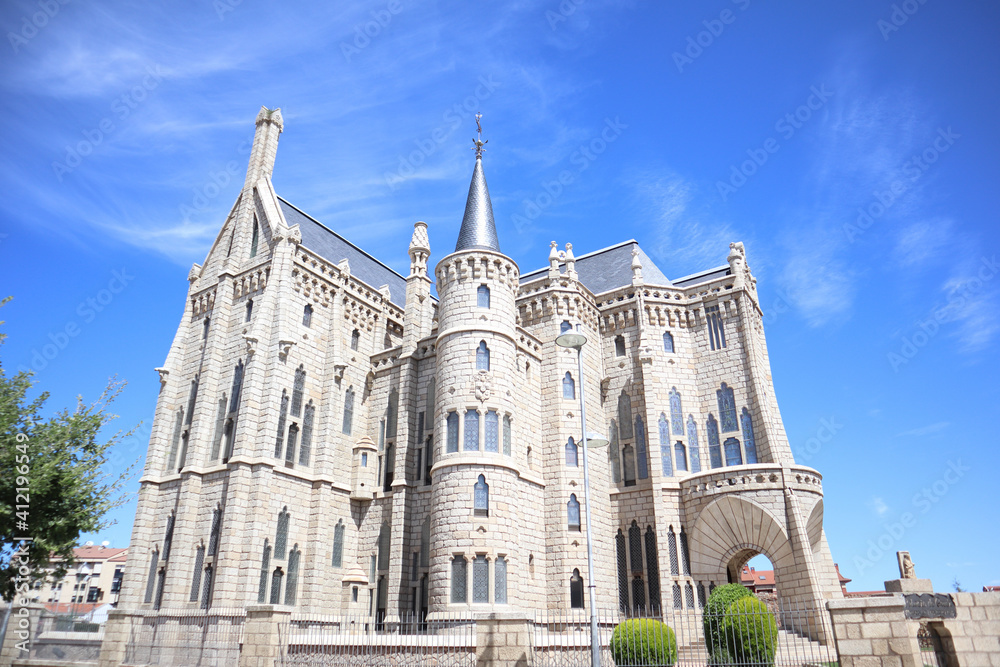 Episcopal Palace designed by Gaudi in Astorga, Leon, Spain