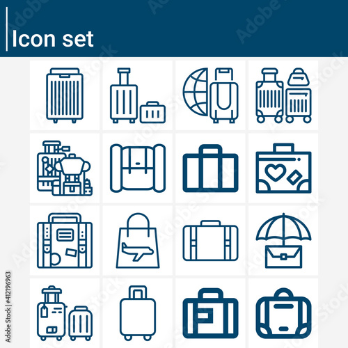 Simple set of fitted related lineal icons.