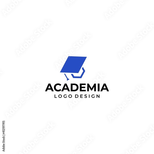 Modern and clean logo of an academic hat on a white background. EPS 10, Vector. 