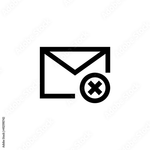 Failed email symbol icon in outline style. Message and email symbols with conditions. Vector