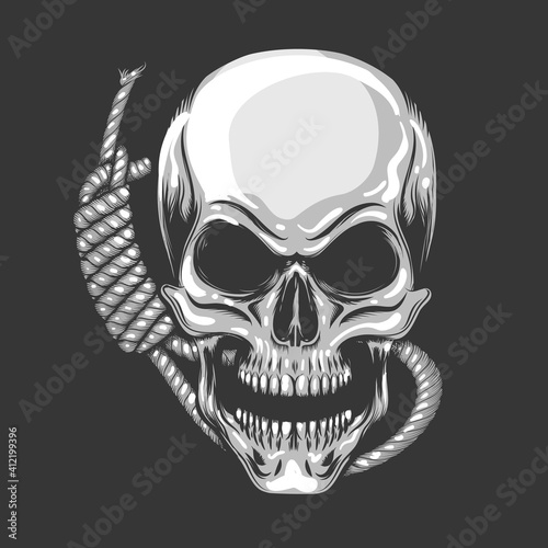 Hanged Skull Illustration