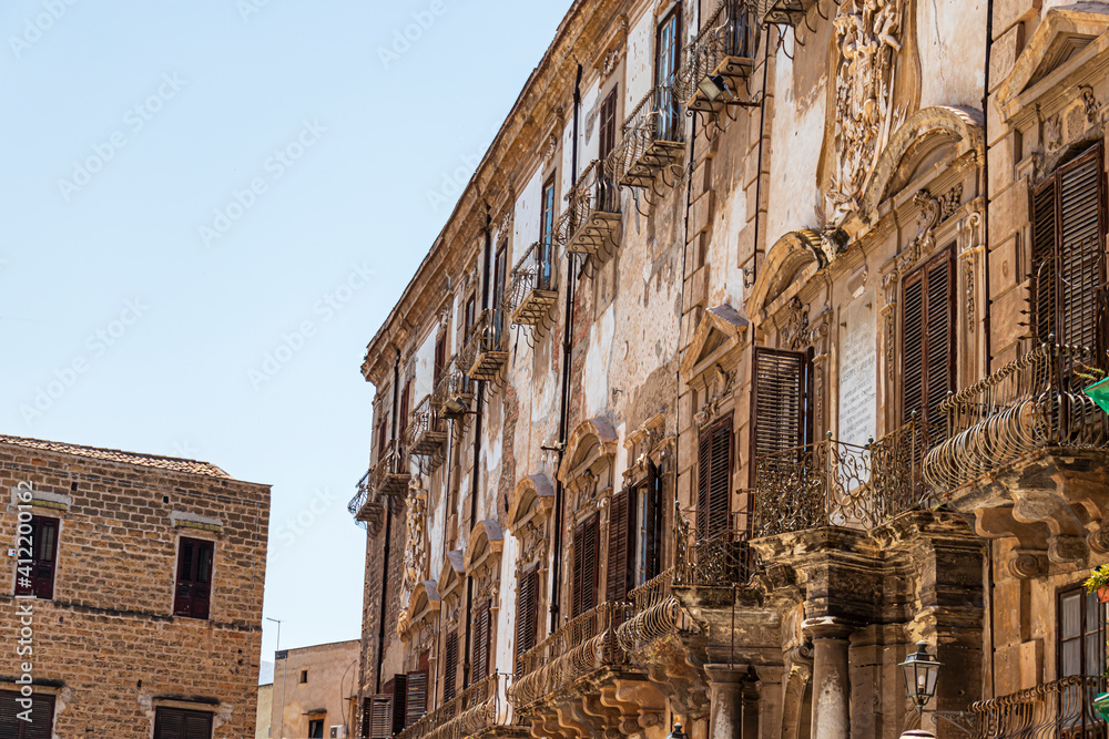 Old abandoned building in Palermo, Sicily, Italy