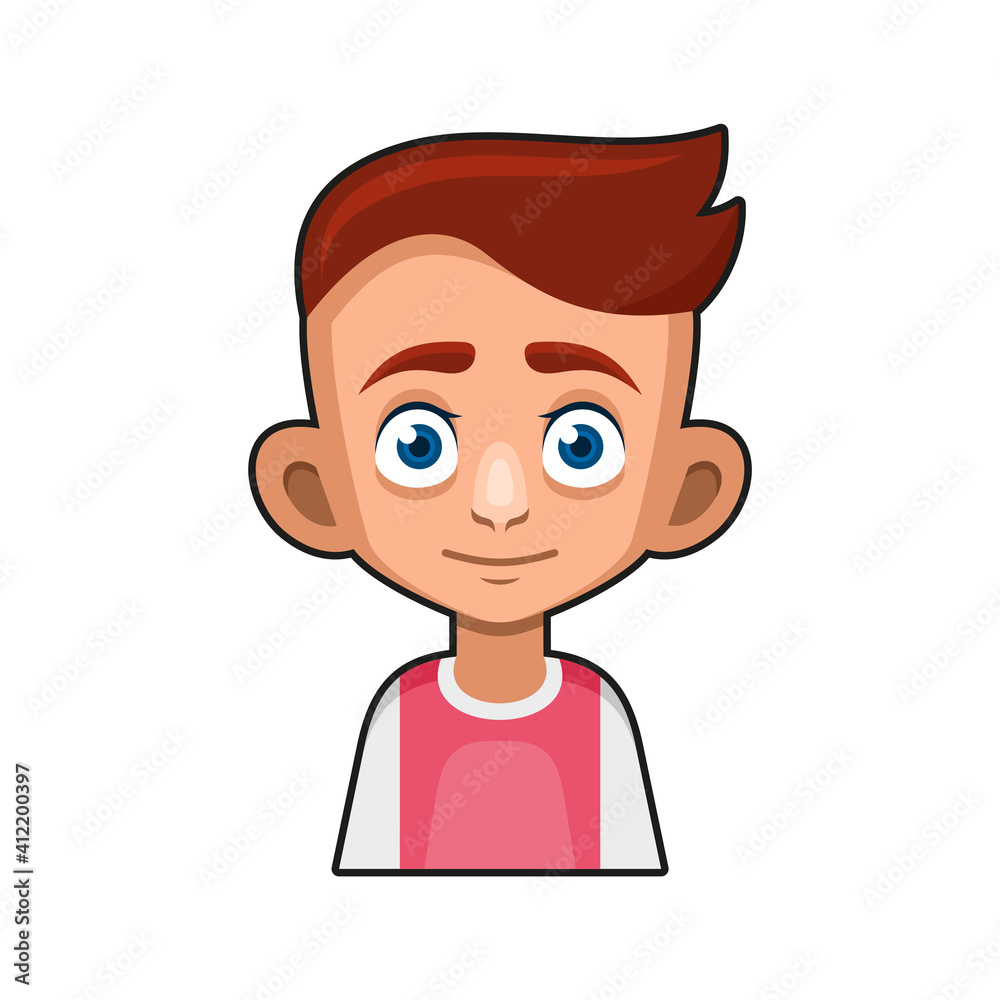 Cute Young Man Avatar Character. Cartoon Style Userpic Icon. Vector