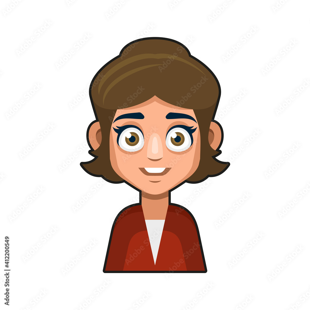 Cute Beautiful Girl Avatar Character. Young Woman Cartoon Style Userpic Icon Cute Beautiful Girl Avatar Character. Young Woman Cartoon Style Userpic Icon