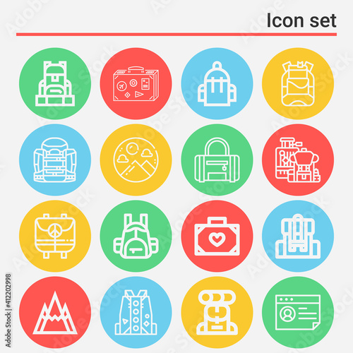 16 pack of voyage  lineal web icons set