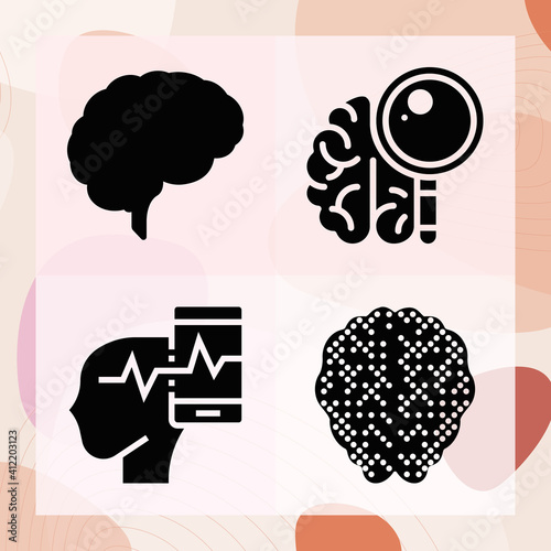 Simple set of cortical related filled icons