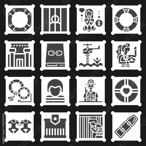 16 pack of freed  filled web icons set