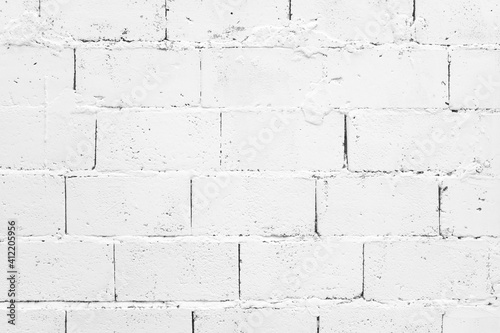 Large white brick wall. Texture wallpaper